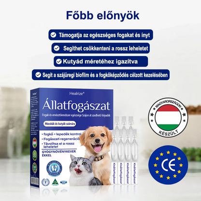 ✨🐶🐱[ Hivatalos Áruház] Healrize® Állati Fogászati és Emésztési Egészséget Támogató Orális Folyadék – Friss lehelet, fogkő eltávolítása és ínyregeneráció támogatása, a fogak stabilizálása (macskáknak és kutyáknak) – Ma 70% kedvezmény!