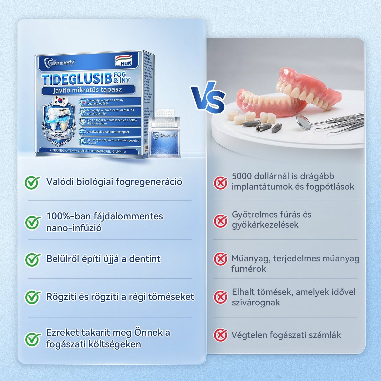 🦷𝐆𝐥𝐢𝐦𝐦𝐞𝐫𝐥𝐲® Tideglusib Fog & íny Javító mikrotűs tapasz | Fejlett őssejt-aktiváló fogcsíkok (újjáépíti a fogzománcot és a dentint • erősíti az ínyt • megszünteti a fogkövet és a szagokat • megállítja a fogérzékenységet)) 3.0