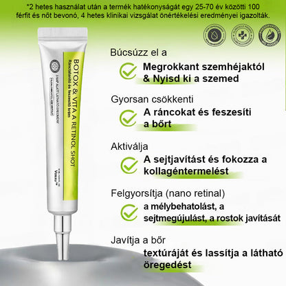 ✨ Vosxu™ Botox & Vita-A Retinol Shot ráncfelvarró szérum ✨ – 💉 Mikro-tűk | 💪 Botox-szerű peptidek | 🌿 Retinol | ⚡ Látható eredmények már 3 nap alatt 🌸