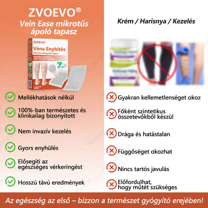 ☘️ Zvoevo® Vein Ease mikro-tűs ápoló tapasz (pókgerincvénák, visszér, duzzanat, fáradt lábak kezelésére)