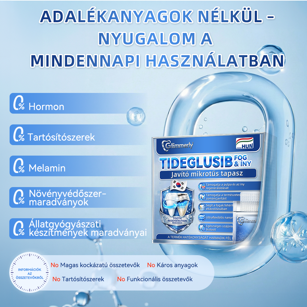 🦷𝐆𝐥𝐢𝐦𝐦𝐞𝐫𝐥𝐲® Tideglusib Fog & íny Javító mikrotűs tapasz | Fejlett őssejt-aktiváló fogcsíkok (újjáépíti a fogzománcot és a dentint • erősíti az ínyt • megszünteti a fogkövet és a szagokat • megállítja a fogérzékenységet)) 3.0