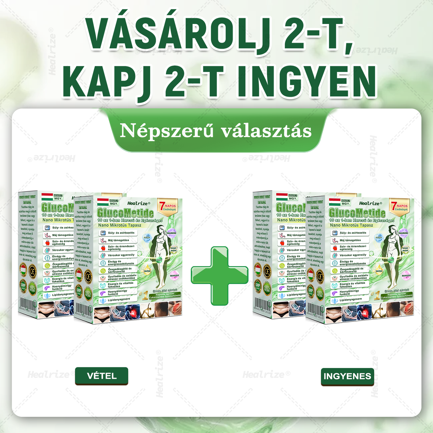 👩‍⚕️| 🧡 Healrize® GlucoMetide 10 az 1-ben Karcsú és Egészséges Nano Mikrotűs Tapasz 🇭🇺