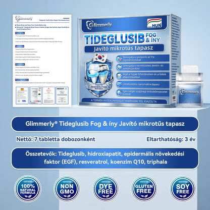 🦷𝐆𝐥𝐢𝐦𝐦𝐞𝐫𝐥𝐲® Tideglusib Fog & íny Javító mikrotűs tapasz | Fejlett őssejt-aktiváló fogcsíkok (újjáépíti a fogzománcot és a dentint • erősíti az ínyt • megszünteti a fogkövet és a szagokat • megállítja a fogérzékenységet)) 3.0