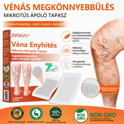☘️ Zvoevo® Vein Ease mikro-tűs ápoló tapasz (pókgerincvénák, visszér, duzzanat, fáradt lábak kezelésére)