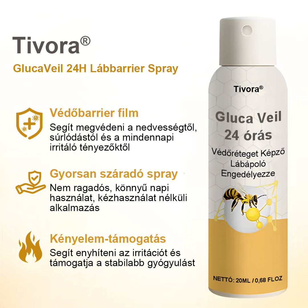 Tivora® GlucaVeil 24 órás Védőréteget Képző Lábápoló Permet